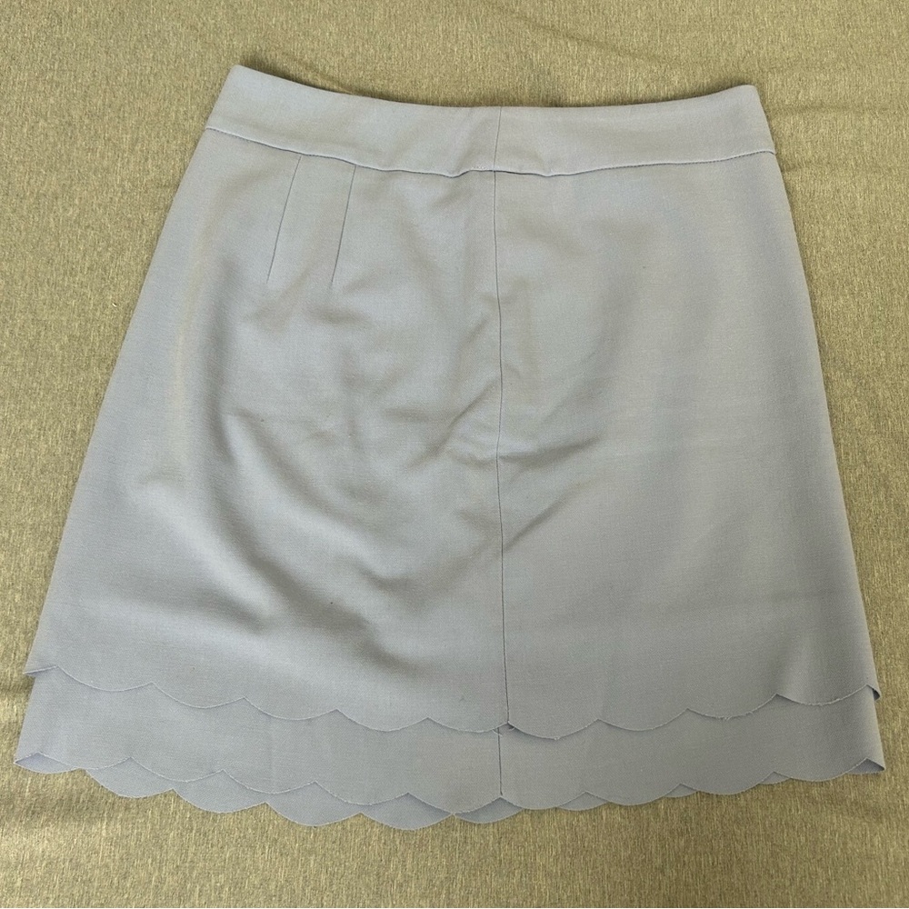 LOFT Light Blue Mini Skirt with Scalloped Hem